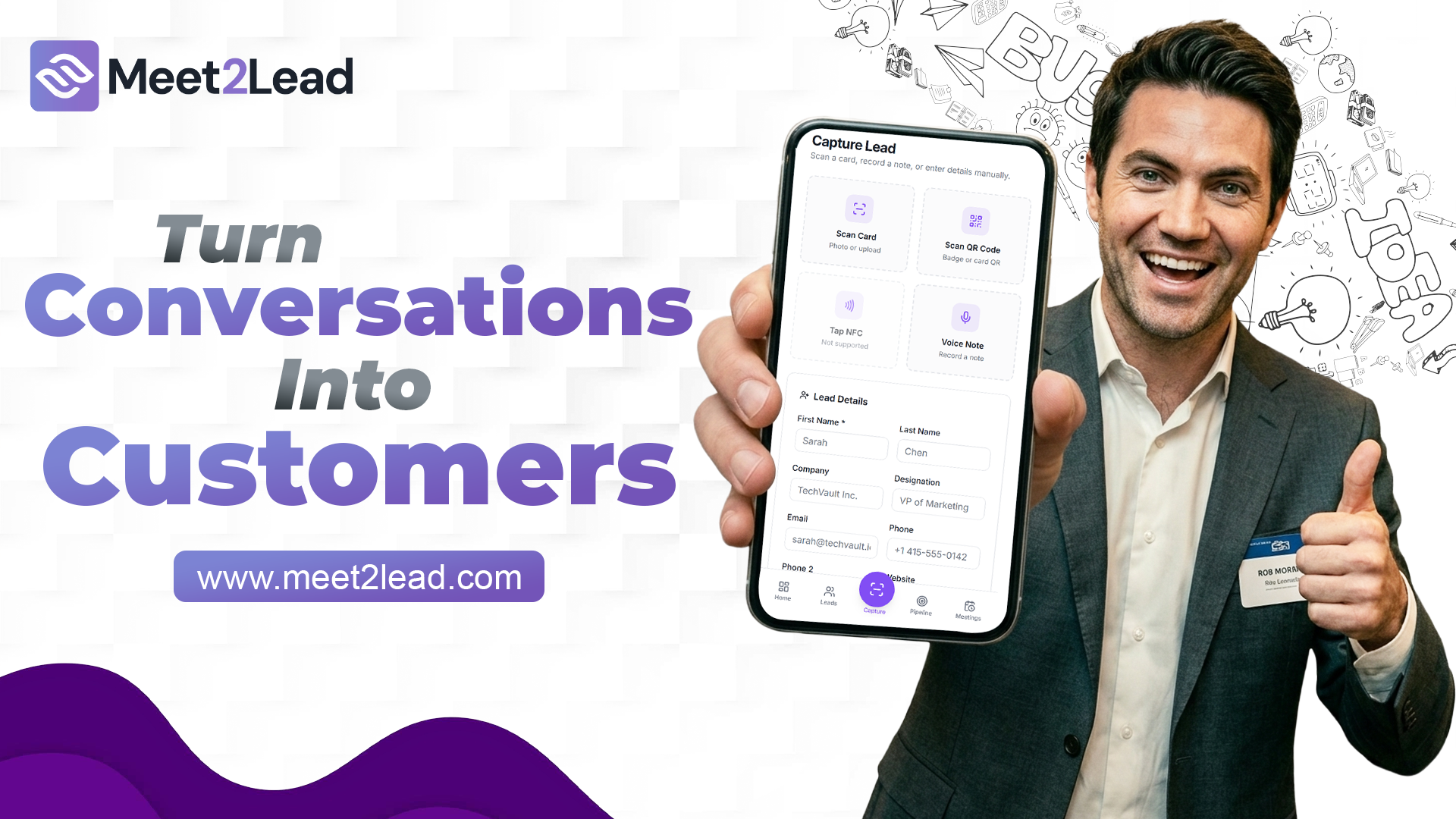 Meet2Lead dashboard and event lead capture platform